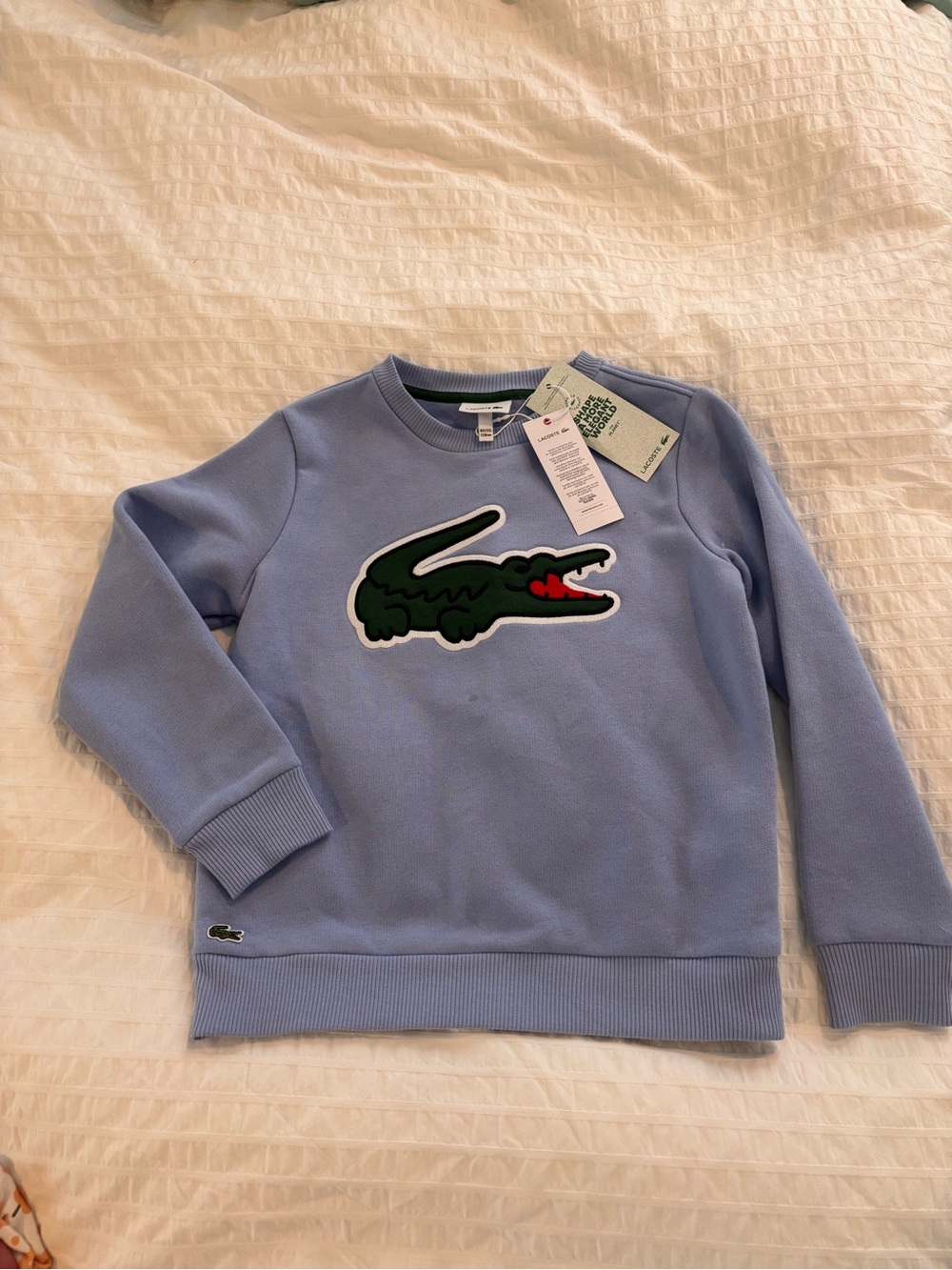 Lacoste Kids Light Blue Croc Logo Sweatshirt